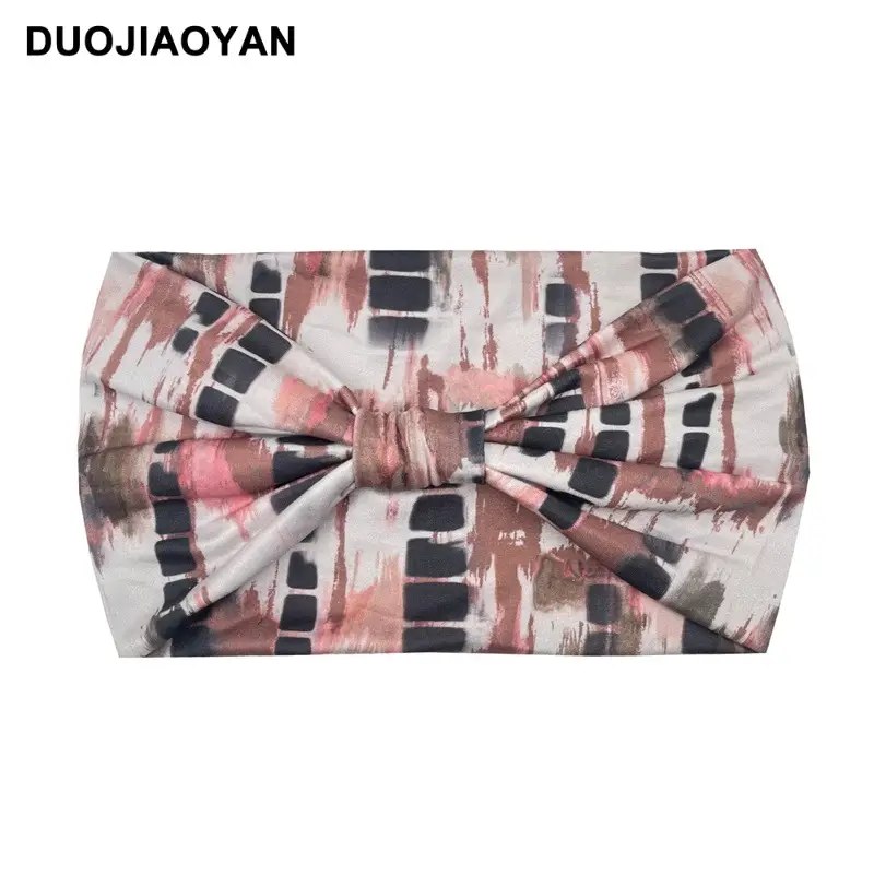 Women's Printed Bow Headband with Wide Elastic Band - Image 58