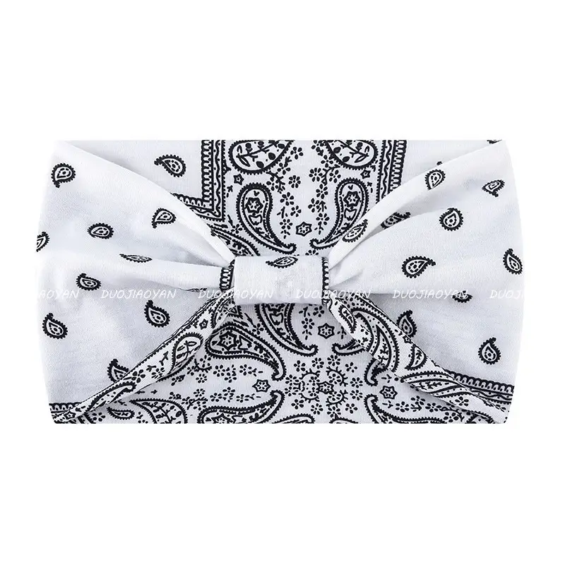 Women's Printed Bow Headband with Wide Elastic Band - Image 61