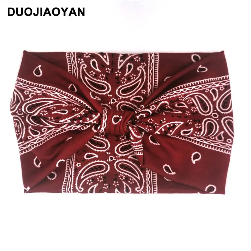 Women's Printed Bow Headband with Wide Elastic Band - Image 62