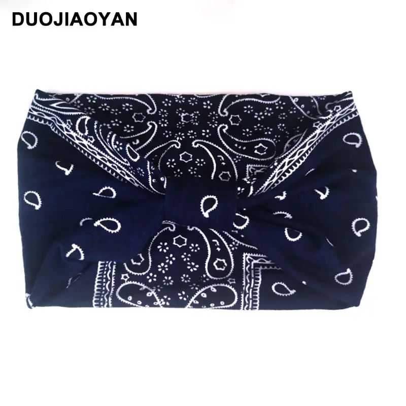 Women's Printed Bow Headband with Wide Elastic Band - Image 63