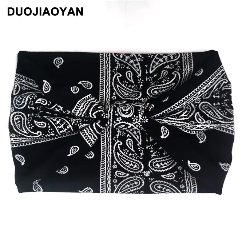 Women's Printed Bow Headband with Wide Elastic Band - Image 64