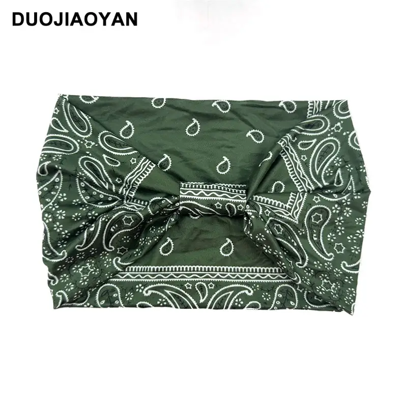 Women's Printed Bow Headband with Wide Elastic Band - Image 67