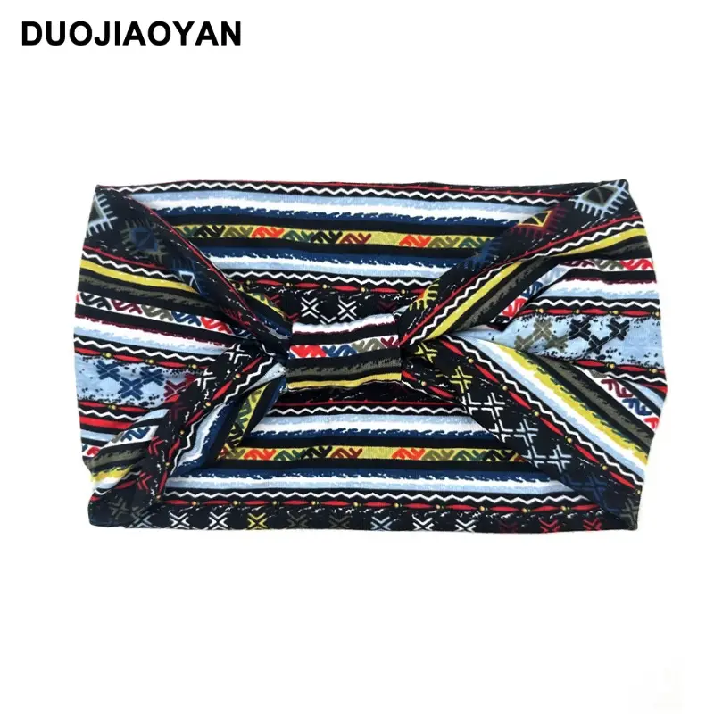 Women's Printed Bow Headband with Wide Elastic Band - Image 68
