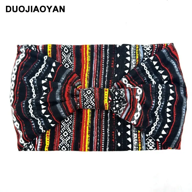 Women's Printed Bow Headband with Wide Elastic Band - Image 70