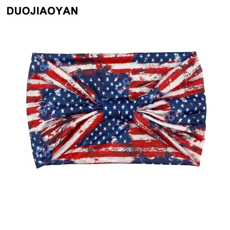 Women's Printed Bow Headband with Wide Elastic Band - Image 72