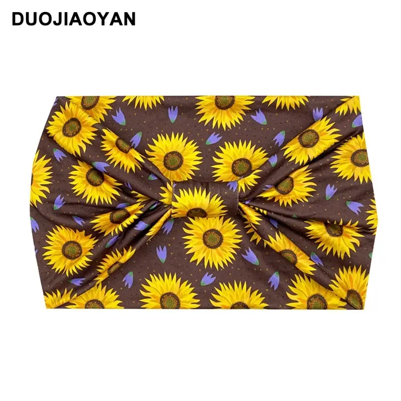 Women's Printed Bow Headband with Wide Elastic Band - Image 8