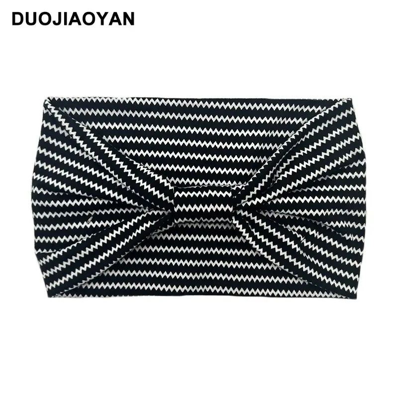 Women's Printed Bow Headband with Wide Elastic Band - Image 81