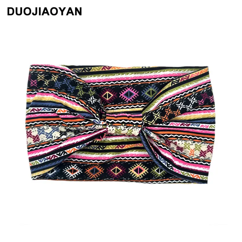 Women's Printed Bow Headband with Wide Elastic Band - Image 82