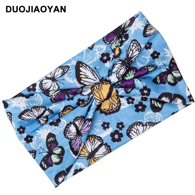 Women's Printed Bow Headband with Wide Elastic Band - Image 83