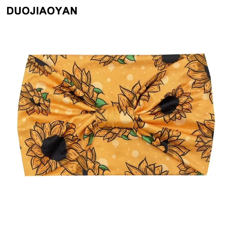 Women's Printed Bow Headband with Wide Elastic Band - Image 9