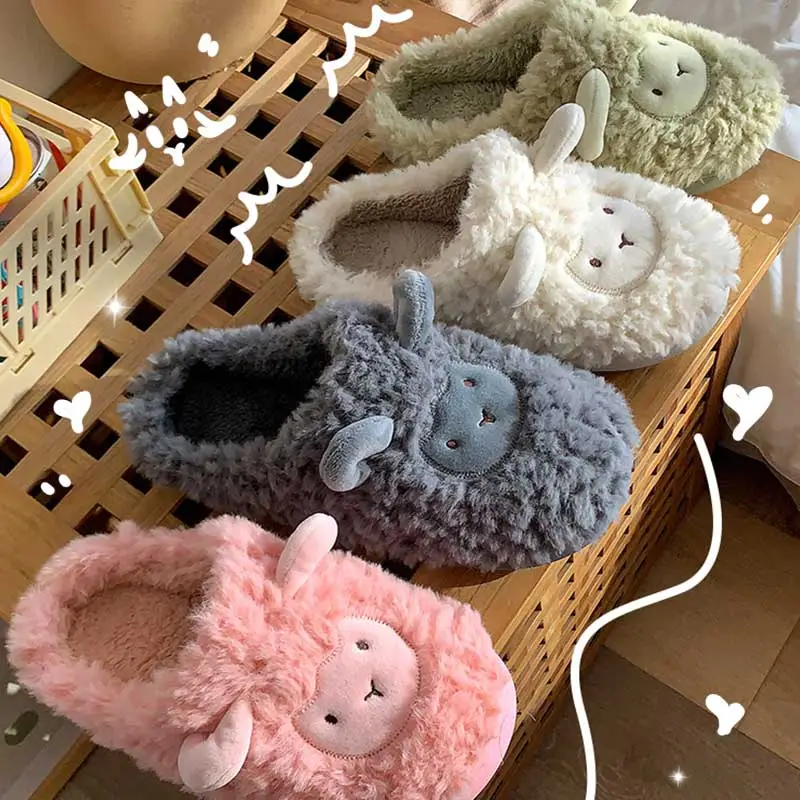 Pink Fleece Lined Couple Slippers for Women Winter - Image 9