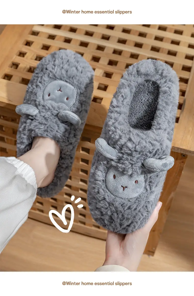 Pink Fleece Lined Couple Slippers for Women Winter — feature 13