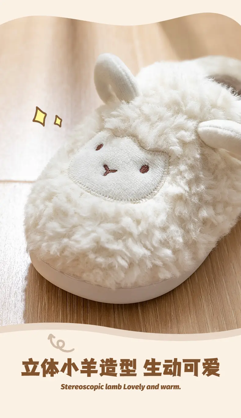 Pink Fleece Lined Couple Slippers for Women Winter — feature 8