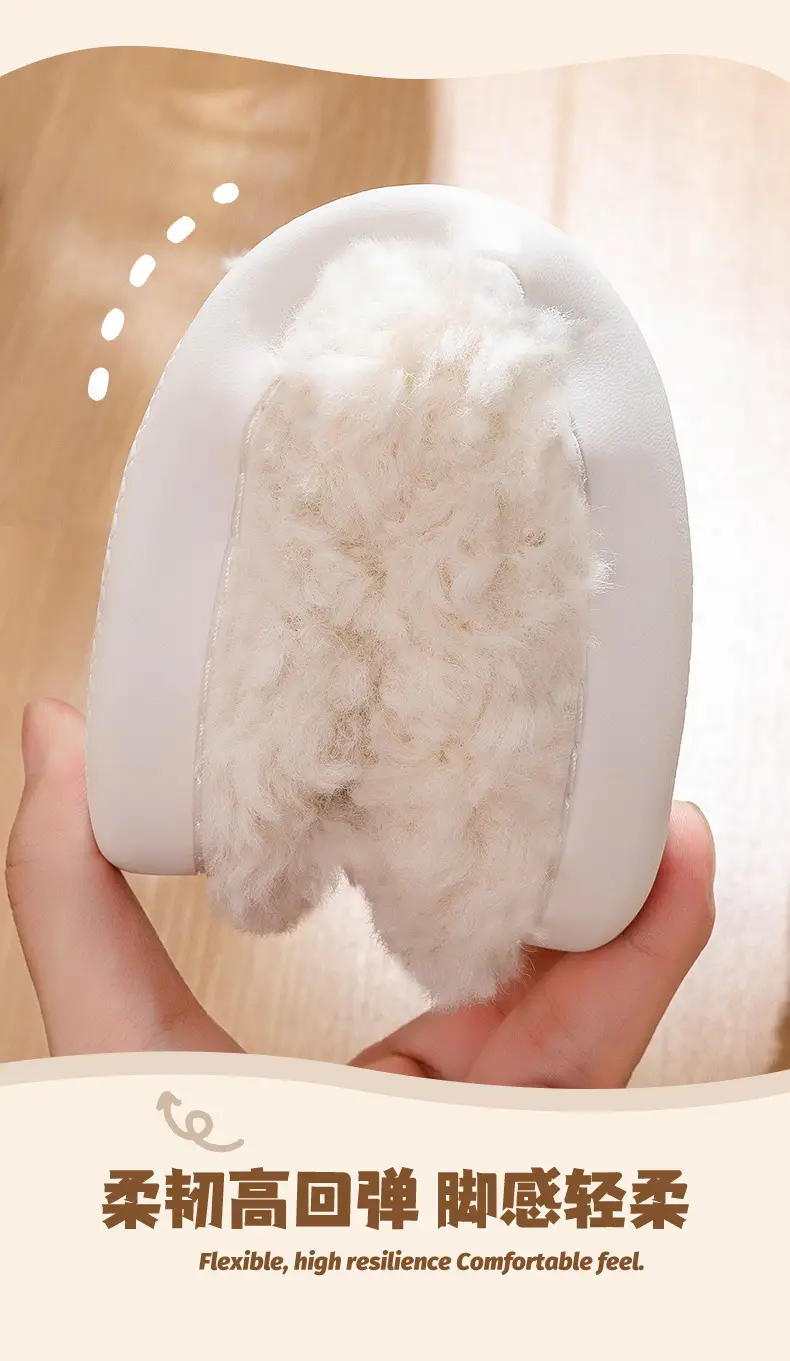 Pink Fleece Lined Couple Slippers for Women Winter — feature 9