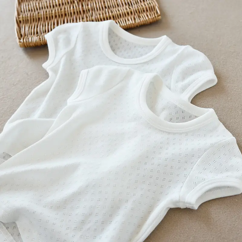 Two-Piece Cotton T-Shirt Vest Set White Summer Wear — feature 17