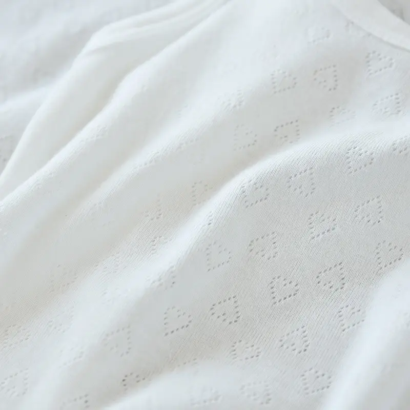 Two-Piece Cotton T-Shirt Vest Set White Summer Wear — feature 23