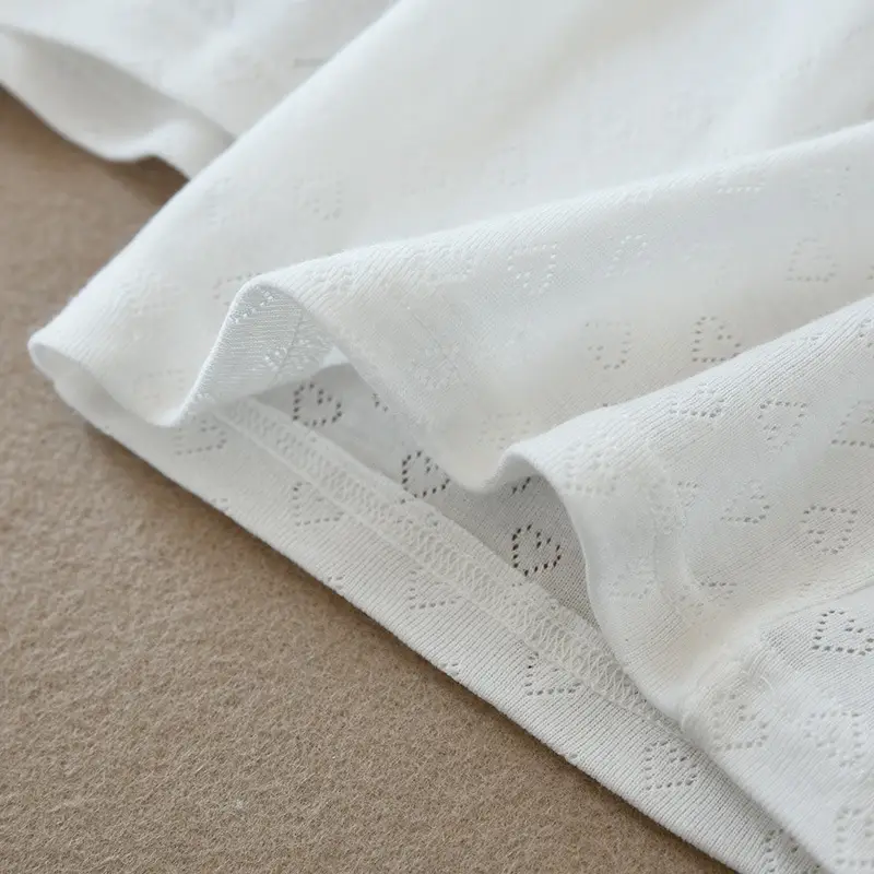 Two-Piece Cotton T-Shirt Vest Set White Summer Wear — feature 24