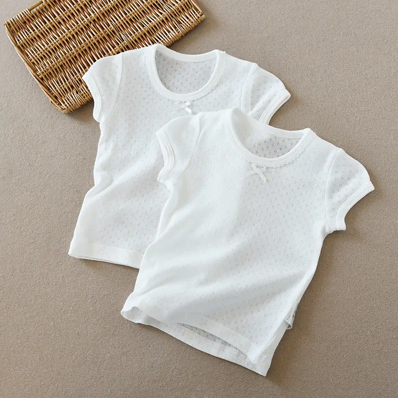 Two-Piece Cotton T-Shirt Vest Set White Summer Wear — feature 9