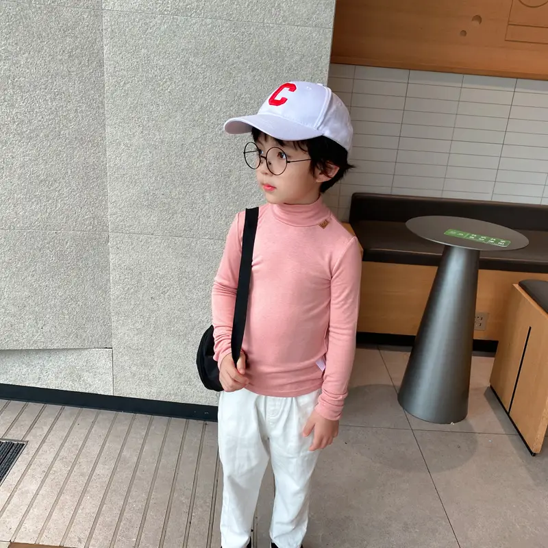 Kids White Long Sleeve Base Layer Shirt with Half Neck — feature 21