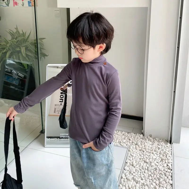 Kids White Long Sleeve Base Layer Shirt with Half Neck - Image 8