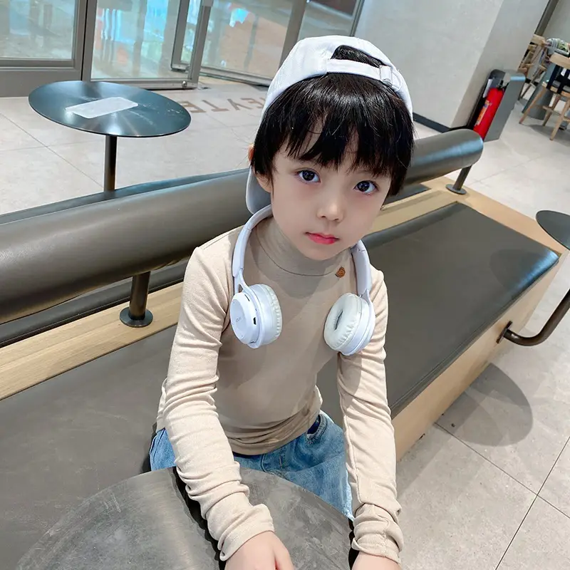 Kids White Long Sleeve Base Layer Shirt with Half Neck - Image 12