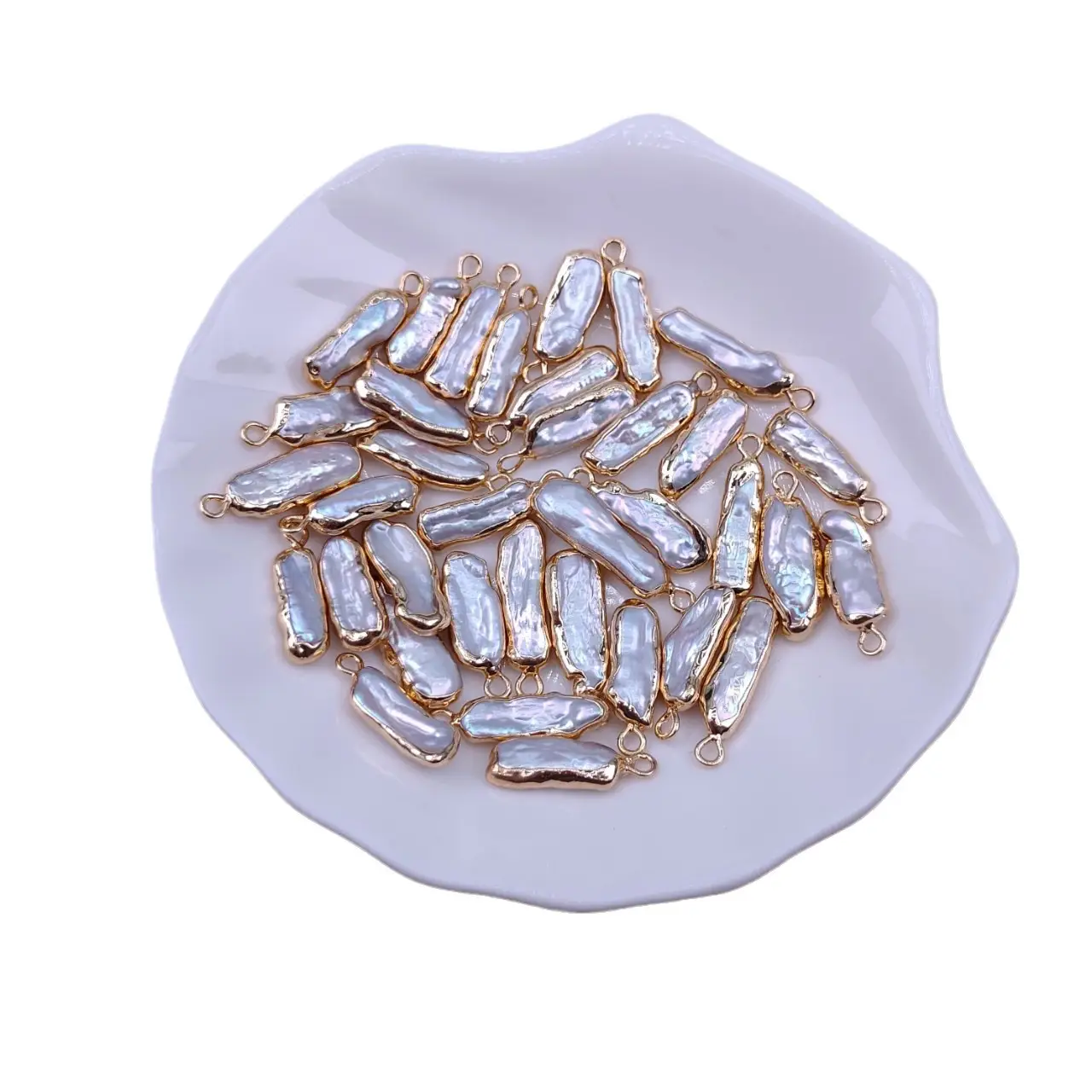 Single Ring Pipa Beads Feather Baroque Natural Freshwater Pearl - Image 6