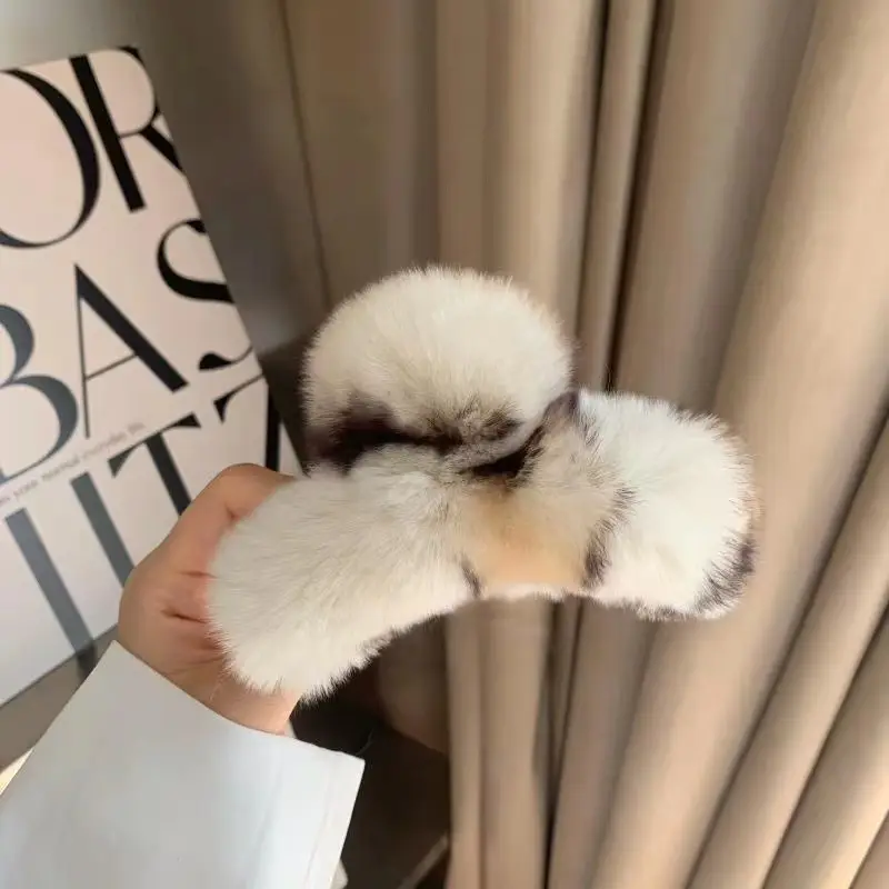 Leopard Print Soft Fur Hair Clips for Women - Image 11