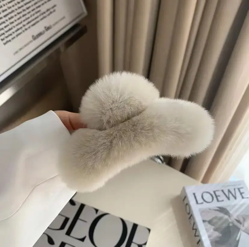 Leopard Print Soft Fur Hair Clips for Women - Image 13