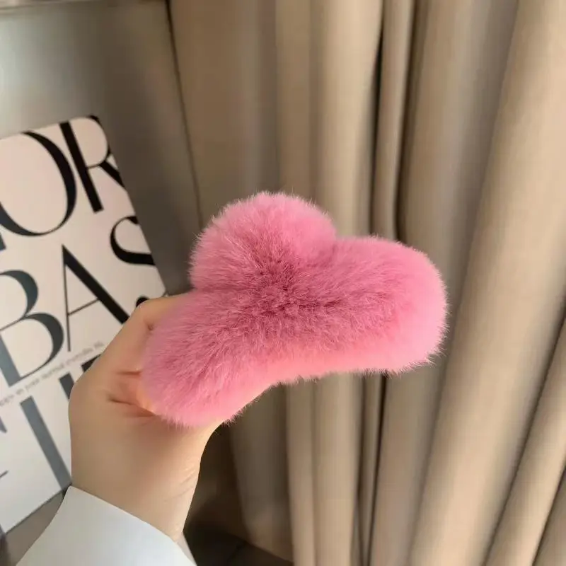 Leopard Print Soft Fur Hair Clips for Women - Image 2