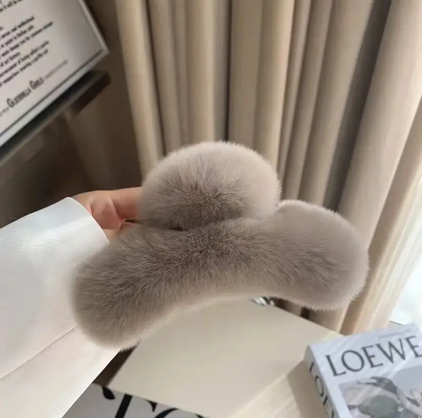Leopard Print Soft Fur Hair Clips for Women - Image 21