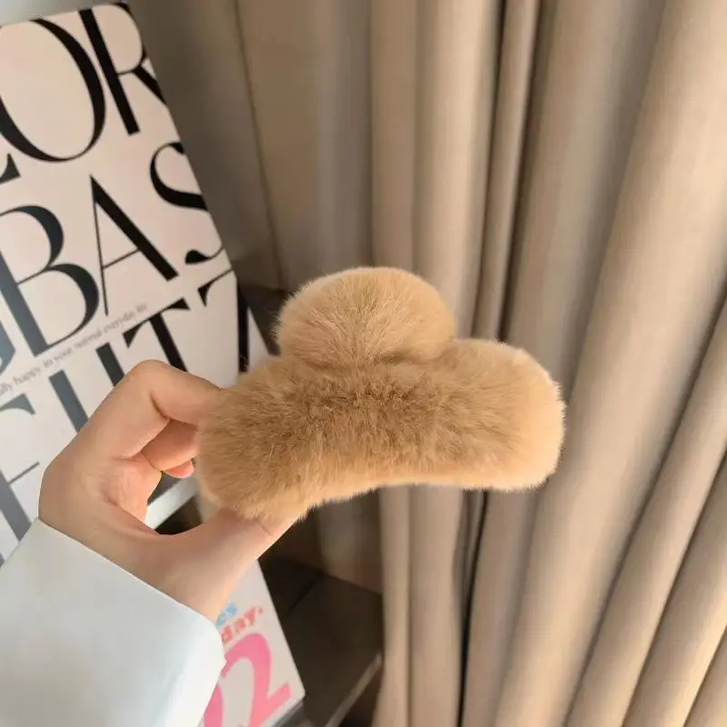 Leopard Print Soft Fur Hair Clips for Women - Image 5