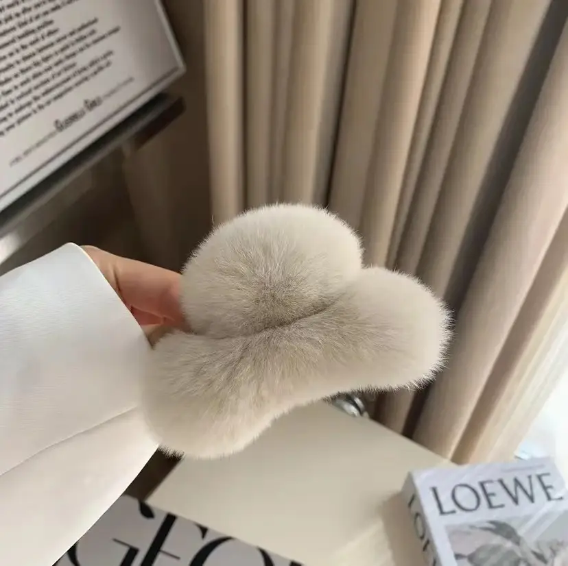 Leopard Print Soft Fur Hair Clips for Women - Image 6