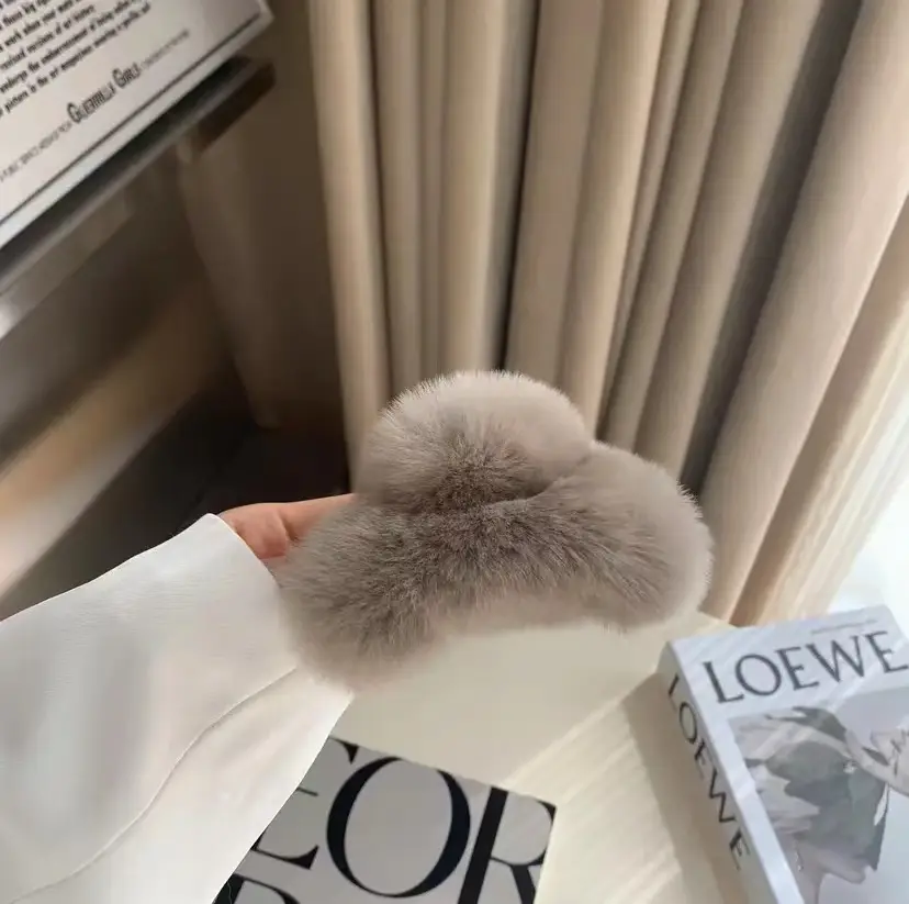 Leopard Print Soft Fur Hair Clips for Women - Image 7
