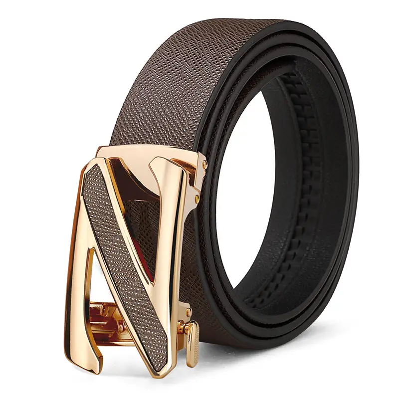 Men's Genuine Leather Automatic Buckle Belt Black