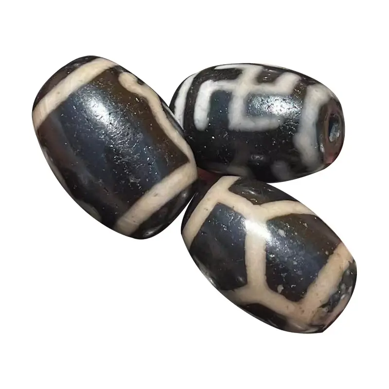 Black & White Natural Agate Beads 15x22mm High Oil - Image 5