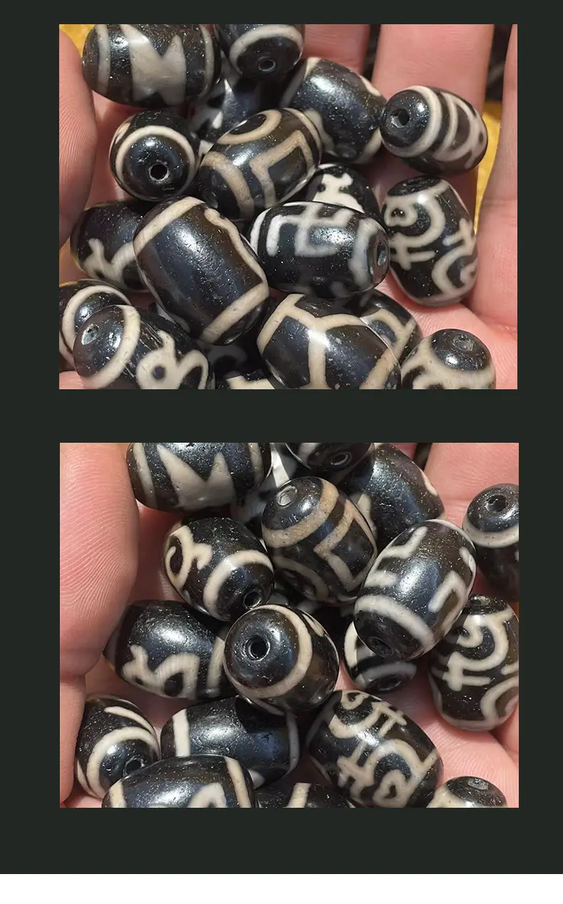 Black & White Natural Agate Beads 15x22mm High Oil — feature 8