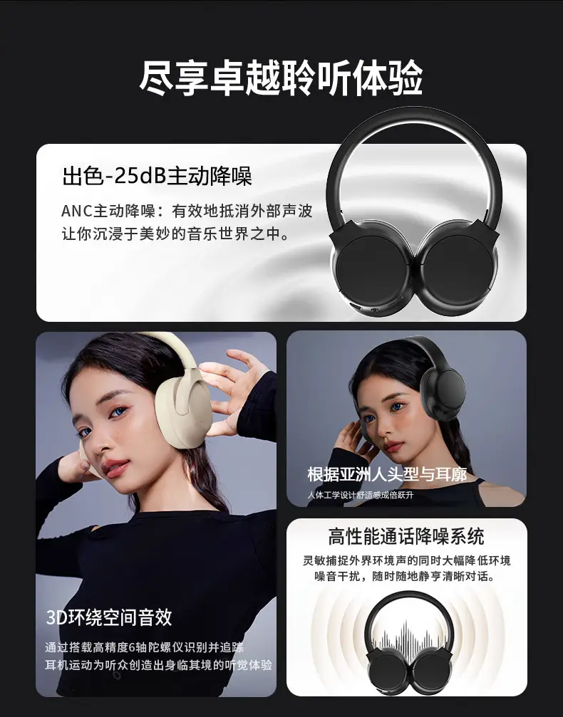 Active Noise Cancelling Over-Ear Bluetooth Headphones β feature 5
