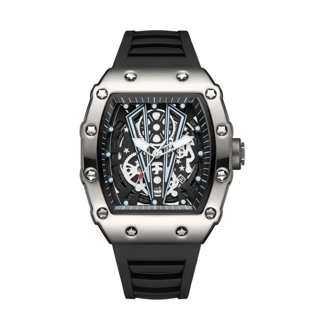 Richard's New Internet Celebrous Explosive Barrel-shaped Men's Watch Fully Automatic Non-mechanical Luminous Waterproof Silicon — feature 6