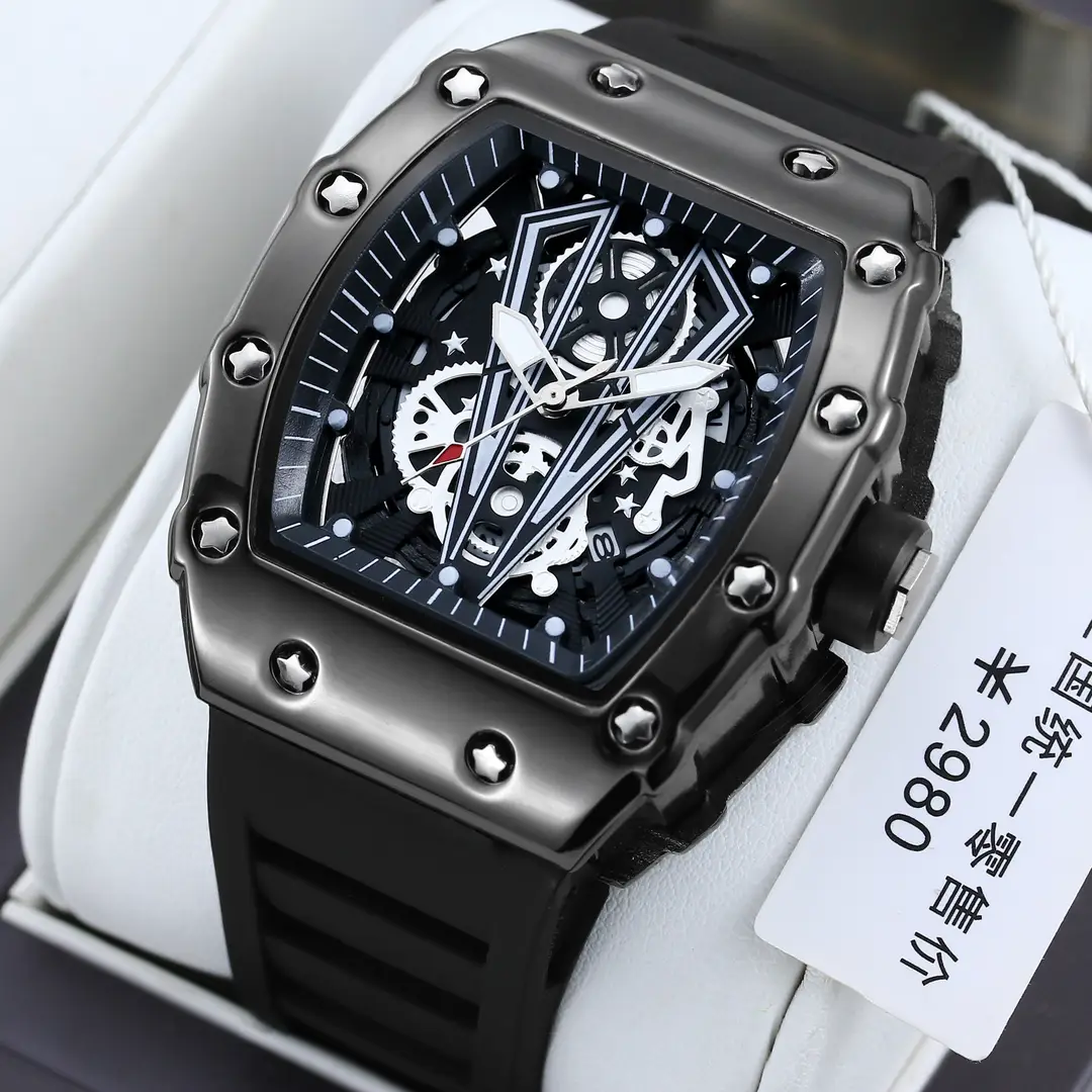 Richard's New Internet Celebrous Explosive Barrel-shaped Men's Watch Fully Automatic Non-mechanical Luminous Waterproof Silicon — feature 7