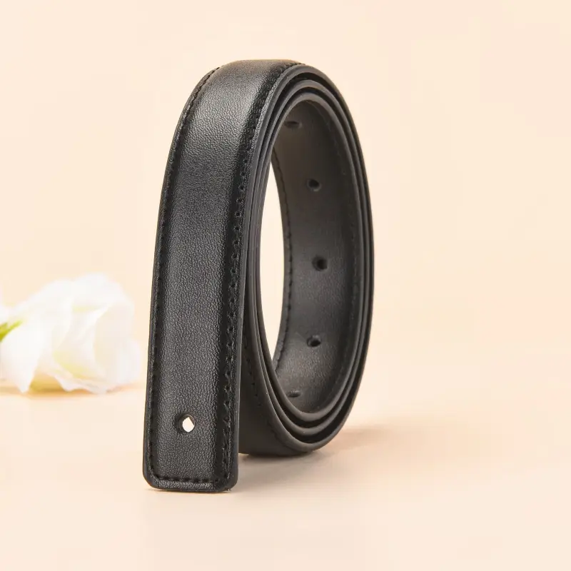 2.5 Wide Black Cowhide Belt Strap — feature 10