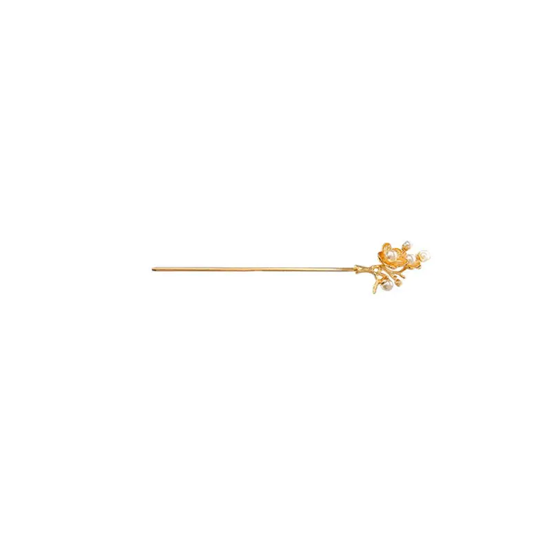 New Chinese Hairpin with Pearl Drop & Metal Spike