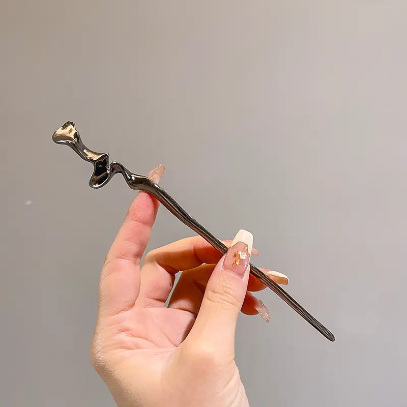 New Chinese Hairpin with Pearl Drop & Metal Spike