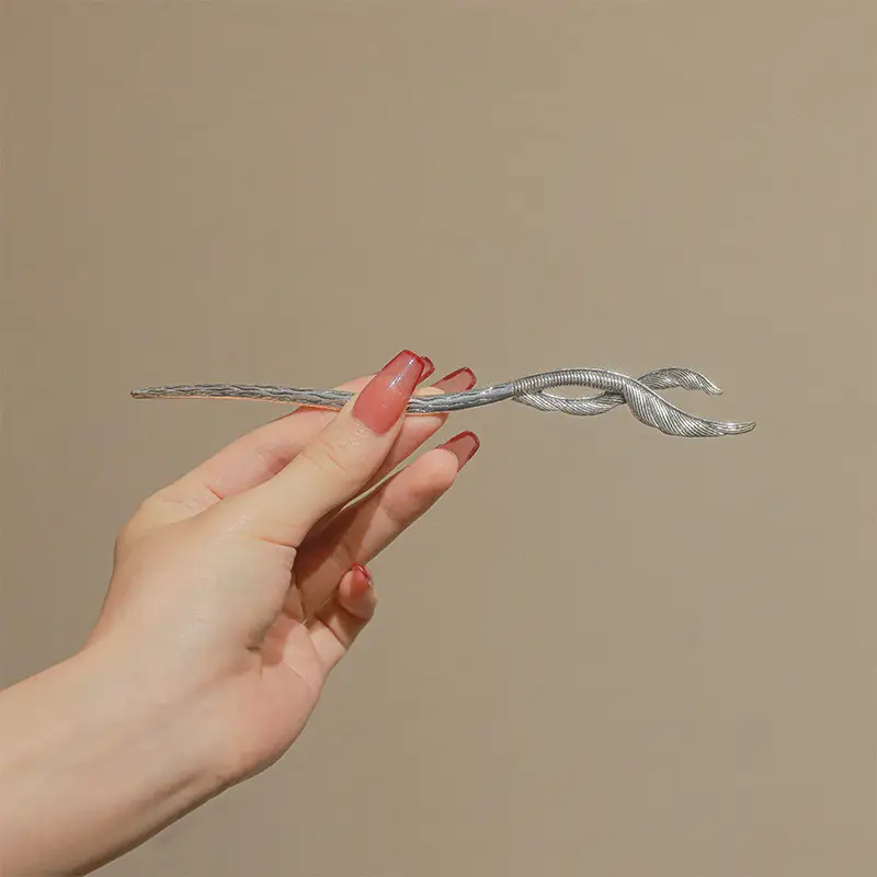 New Chinese Hairpin with Pearl Drop & Metal Spike