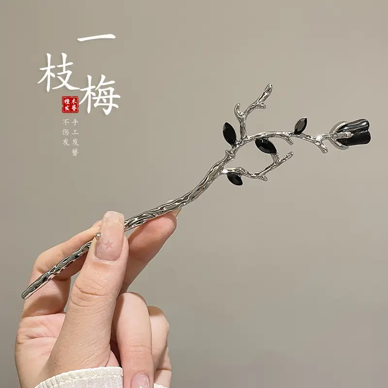 New Chinese Hairpin with Pearl Drop & Metal Spike