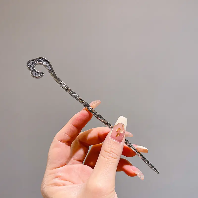 New Chinese Hairpin with Pearl Drop & Metal Spike