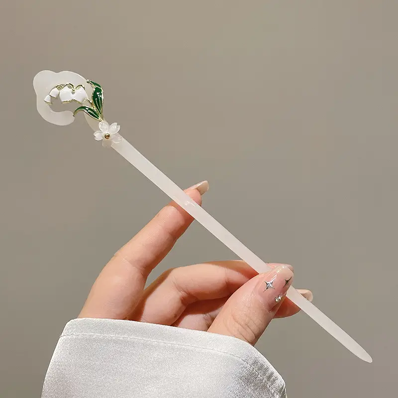 New Chinese Hairpin with Pearl Drop & Metal Spike