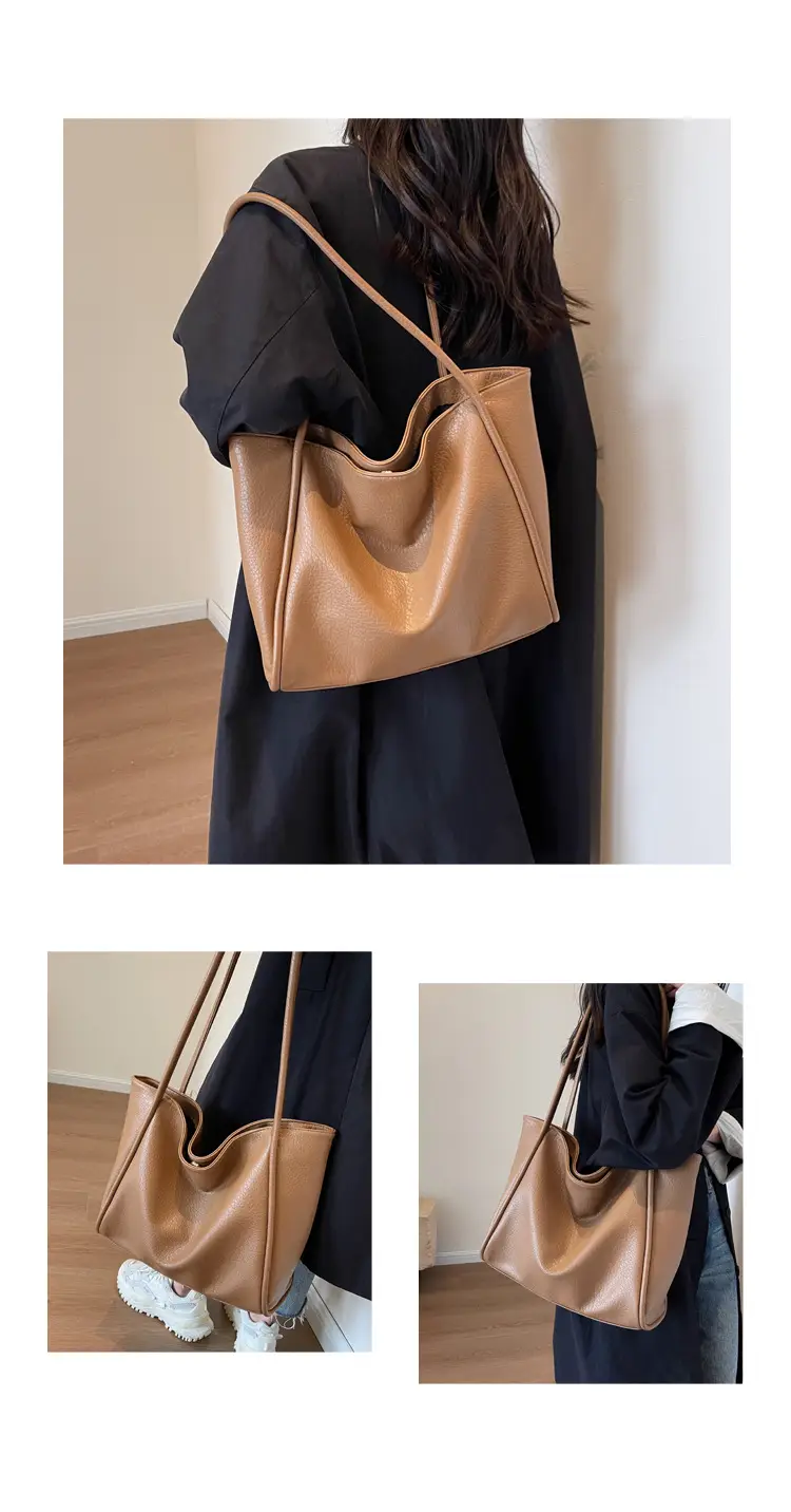 Women Large Capacity Shoulder Bag Beige 2023 — feature 18