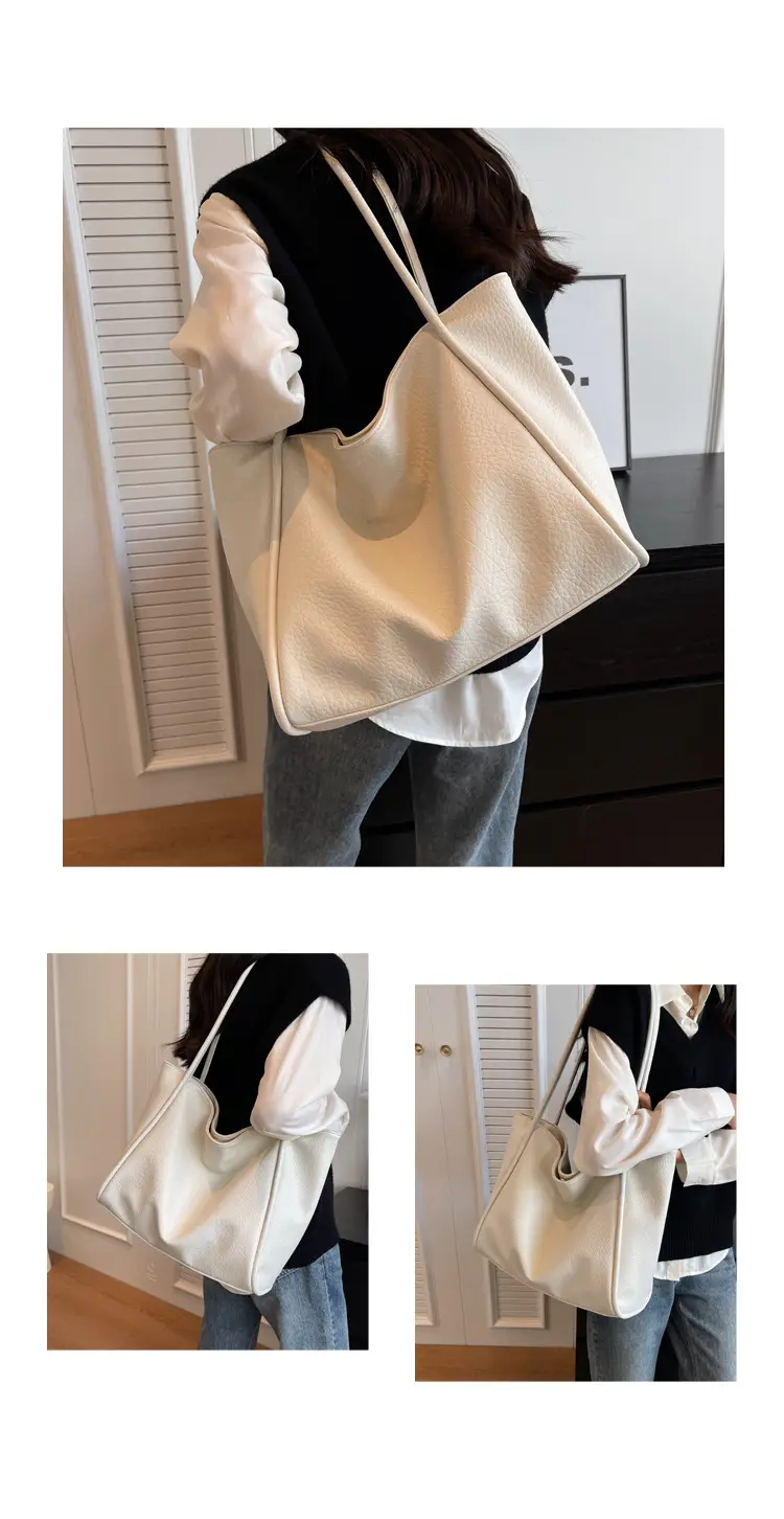Women Large Capacity Shoulder Bag Beige 2023 — feature 21