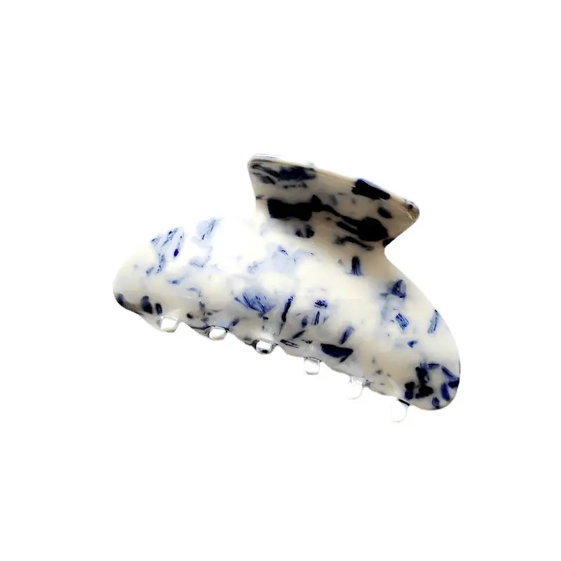 Retro Blue & White Hair Clip Shark Medium Size