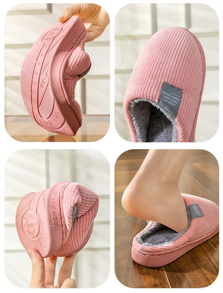 Autumn and winter thick-soled moon shoes season non-slip breathable pregnant women postpartum home soft-soled cotton slippers — feature 15